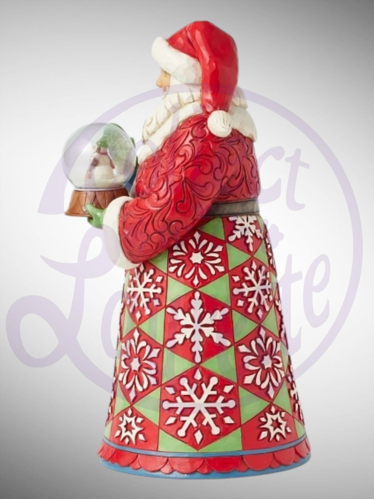 Jim Shore Heartwood Creek -  Frosty Keepsake Santa Holding Mini Globe Figurine